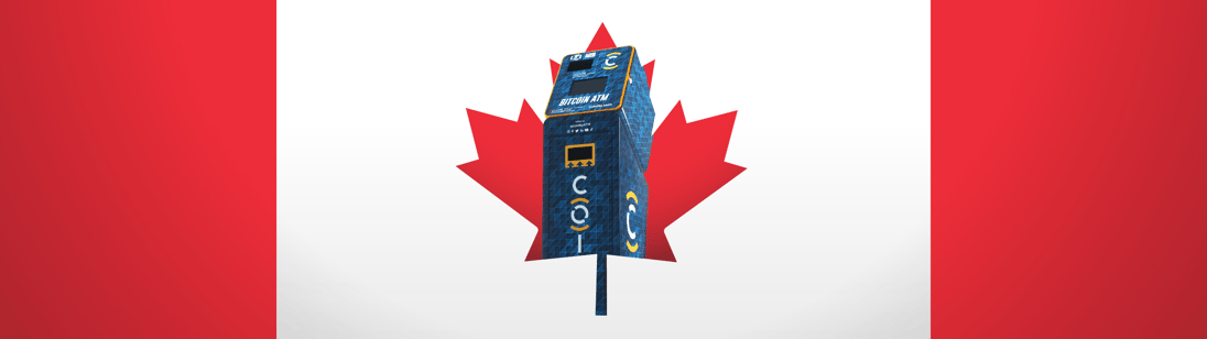 Canadian Flag with CoinFlip ATM represented prominently